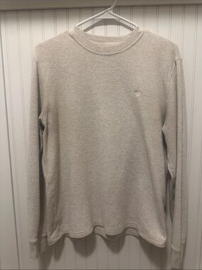 American Eagle Outfitters Cream Waffle Knit Top
